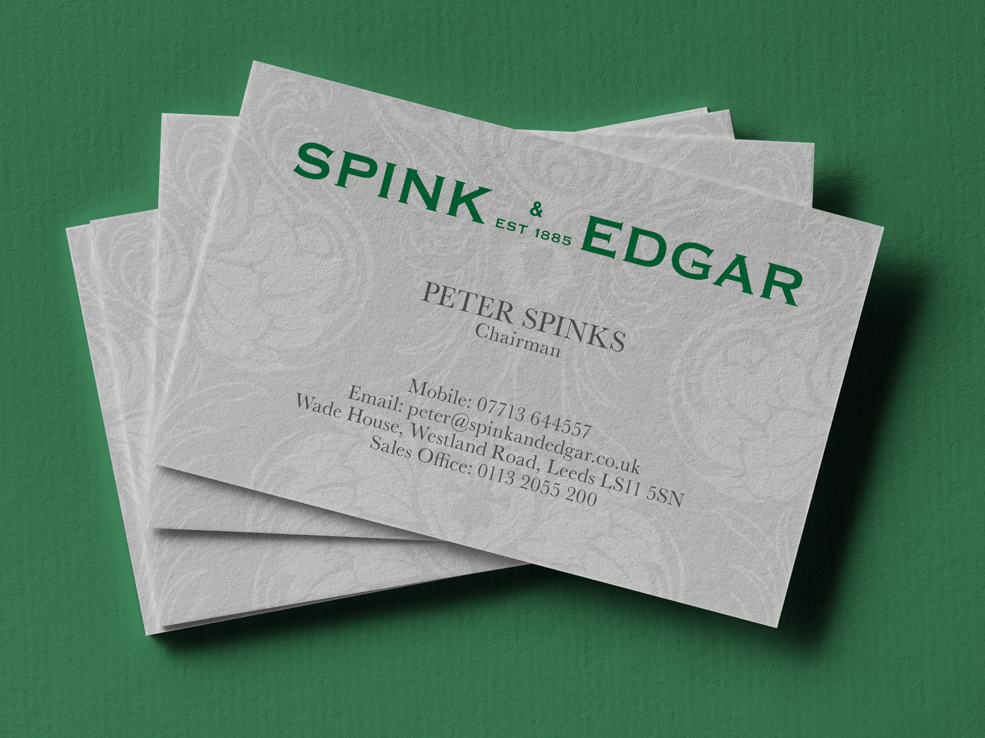 Spink & Edgar brochure business cards